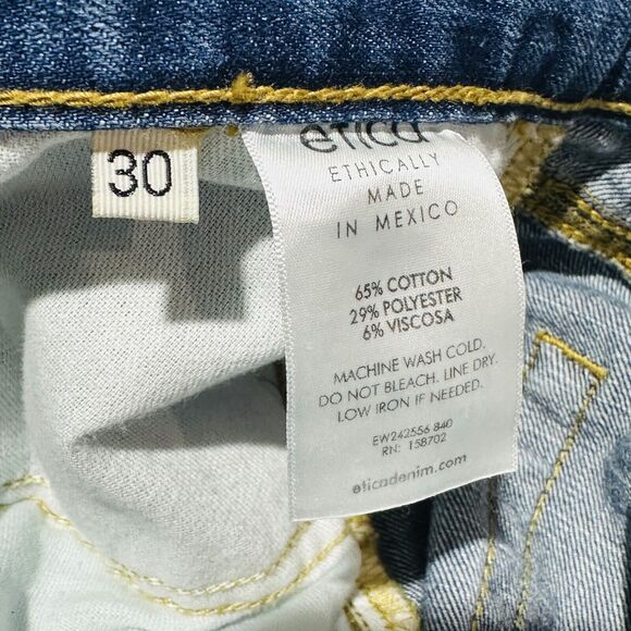 Etica Stanton Jeans Women's 30 Blue Denim Relaxed Fit Button-Fly Wide-Leg NWT - Picture 7 of 10